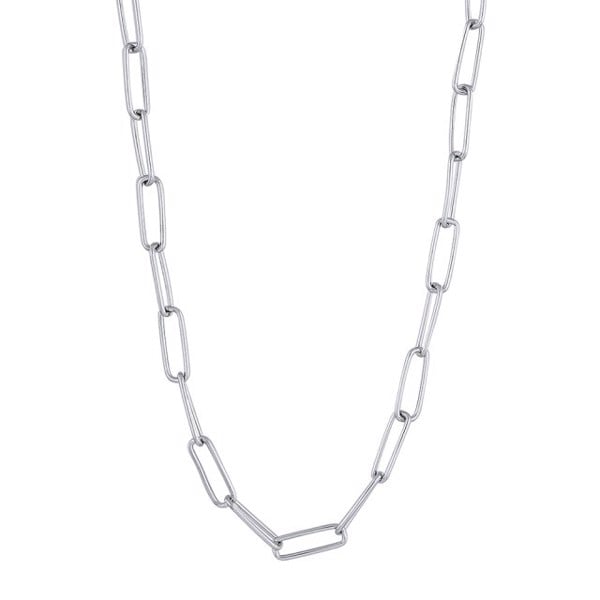 Nordahl's PIN52 feminin halskæde i rhodineret sølv sat sammen af links